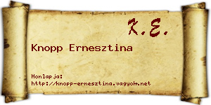 Knopp Ernesztina névjegykártya